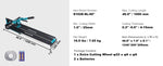 Amocart Manual Tile Cutter Laser Positioning Single Rails W/ Supporting Feet Professional Push Knife for Cutting Ceramic