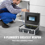 Amocart Sewer  7" Screen Pipeline Inspection  w/DVR Function Waterproof  w/12 Adjustle LEDs and 16GB SDCard