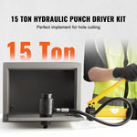 SucceBuy 15Ton Hydraulic Knockout Punch Driver Kit 1/2"-4" 10 Dies Carbon Steel Sheet Hole Opener Repair Tool Manuel Hole Digger