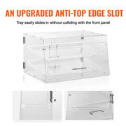 Charger l'image dans la visionneuse de galerie, SucceBuy 2/3-Tier Commercial Acrylic Pastry Bakery Display Case with Rear Door Access &amp; Removable Shelves for Donut Bagels Cake
