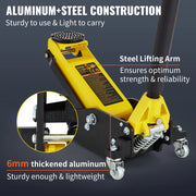 Charger l'image dans la visionneuse de galerie, Amocart Car Jack 1.5-3T Floor Jack Aluminum&amp;Steel Racing Jack W/ Single Pistons Quick Lift Pump Tire Change Lifting Repair Tool
