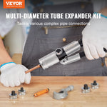 SucceBuy Hydraulic Tube Expander with 7Pipe Expander Heads Deburring Tool Pipe Cutter for Copper Aluminum Brass Soft Steel Pipes