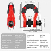 Charger l'image dans la visionneuse de galerie, Amocart 2pcs 3/4" D-Ring Shackle U-Hook Loop Shackles with 7/8" Pin Isolators &amp; Washers for Jeep Off Road Vehicle Recovery
