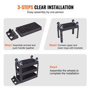 Load image into Gallery viewer, with 360°Swivel Wheels Ergonomic Storage Handle for Warehouse/Garage/Cleaning Amocart 2/3 Shelf Utility Service Cart Heavy Duty
