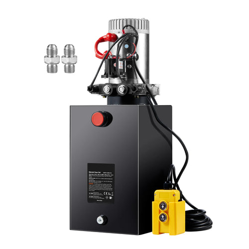 SucceBuy Hydraulic Pump 15Quart Hydraulic Power Unit Double Acting Dump Trailer Pump 3200 PSI Max Relief Pressure Hydraulic Pump
