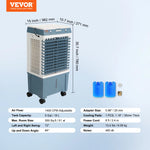 Amocart Evaporative Air Cooler Oscillating Swamp Cooler with Adjustable 3 Speeds and 12 H Timer Portable for Indoor Outdoor Use