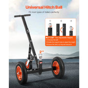 Charger l'image dans la visionneuse de galerie, Amocart 1000/1200lbs Tongue Trailer Dolly Carbon Steel Boat Mover with 16.7in/18in - 22in Height Adjustable for Moving Cargo
