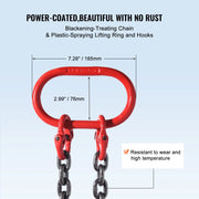 Bild in Galerie-Viewer laden, Amocart 3T Chain Sling 6ft 8mm/10mm Heavy Duty Lifting Chains with 2 Leg Grab Hooks G80 for Engine Manual Hoist Lifting Tool
