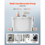 Amocart Macerator Pump 500W 29 GPM Flow 26ft/8m Head Sewerage Toilet Pump for Kitchen, Basement, Shower, Sink, Laundry, Bathtub
