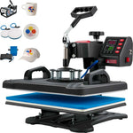Amocart Heat Press 5in1 Heat Press Machine 12x15in Clamshell Sublimation Transfer Printer Digital Precise Temperature Control
