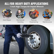 Load image into Gallery viewer, for Heavy Duty Repairs and Maintenance Amocart  Air Impact Wrench Up to 2730ft-lbs Reverse Torque Output 1"Pneumatic Impact Gun
