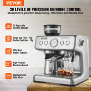 Charger l'image dans la visionneuse de galerie, Amocart Espresso Machine with Grinder 15 Bar Semi-Automatic Espresso Coffee Maker with Milk Frother Steam Wand

