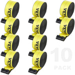 SucceBuy Winch Straps Truck Straps with Flat Hook Flatbed Tie Downs Cargo Control for Trailers Farms Rescues Tree Saver Yellow