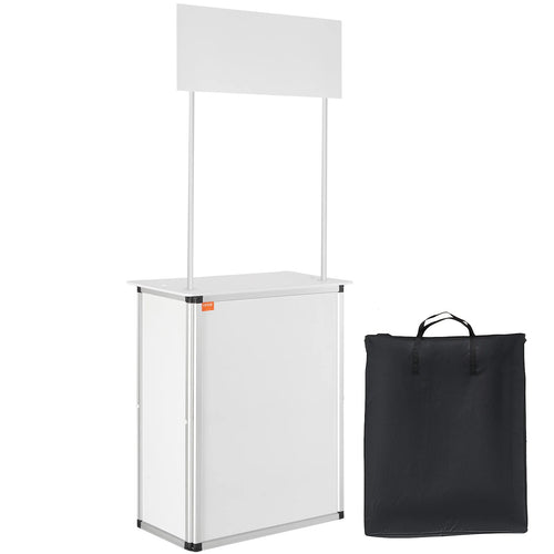 SucceBuy Promotion Counter Table Portable Tradeshow Podium Table Display Exhibition Counter Stand Booth Fair Pop Up Podium Table