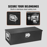Amocart Heavy Duty Aluminum Truck Bed Tool Box, Diamond Plate Tool Box with Side Handle and Lock Keys for Pickup, Truck Bed, RV