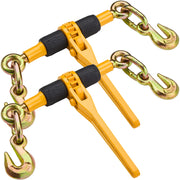 Bild in Galerie-Viewer laden, Amocart 2/4pcs Ratchet Chain Binders 1/4"-5/16" Load Binder with 2 Hooks Tie Downs Tow Chain for Flatbed Trailer Transport
