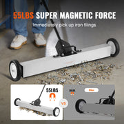 Bild in Galerie-Viewer laden, Amocart Rolling Magnetic Sweeper with Wheels Push-Type Magnetic Pick Up Sweeper Large Magnet Pickup Lawn Telescoping Sweeper
