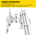 Amocart Linear Rail Ballscrew x 3 RM1605-350mm 650mm 1050mm x 2 Linear Rail Support, 12 CNC Kit Linear Shaft Optical Axis DIY