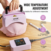 Charger l'image dans la visionneuse de galerie, Amocart Hat Press Machine Mini Hat Heat Press for Caps Cap Heat Press Machine Safety Base and Glove Automatic Shut-Off Purple
