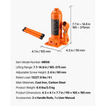 Amocart 4/6/8 Ton Hydraulic Bottle Jack, Heavy Duty Welded Bottle Jack, for Auto Repair, House Lift and Agricultural Equipment
