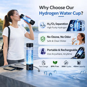 Load image into Gallery viewer, Portable Hydrogen Water Generator Bottle Rechargeable Electric Alkaline Water Ionizer Cup Hydrogen-Rich Health Care Drinkware
