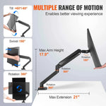 Amocart Single/ Dual/ Triple Monitor Mount for Screens Gas Spring Monitor Arm Desk Mount with C-Clamp and Grommet Mounting Base
