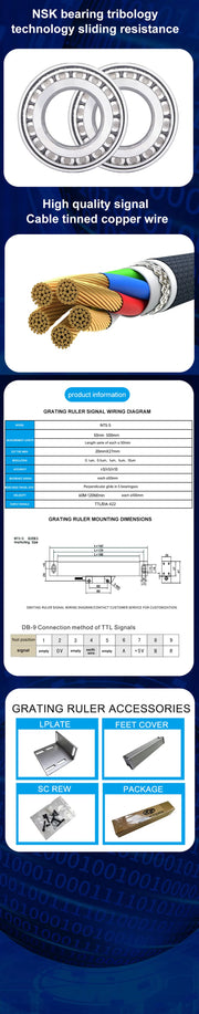 Load image into Gallery viewer, Ultra-accurate Dro NT800 3 Axis Kit AC90-260V &amp; 50-1000mm Linear Glass Scale Encoder Digital  Ruler for Lathe Milling Machines
