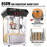 Amocart Popcorn Popper Maker Machine 8 Oz Kettle Makes 48 Cups per Batch Countertop Includes 4 Scoops Movie Theater Style