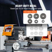 Charger l'image dans la visionneuse de galerie, Amocart Metal Lathe Machine 7'' x 13.78'' 0-2200 RPM Continuously Variable Speed 500W &amp; Tool Box for Processing Precision Parts
