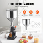 Amocart 5-100ml Manual Paste Liquid Filling Machine Stainless Steel Adjustable Bottle Filler with Hopper for Water Oil Honey