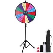 Charger l'image dans la visionneuse de galerie, Amocart 18 Inch Tabletop Color Prize Wheel w/ Folding Tripod Floor Stand 14 Slots Dry Erase for Win Fortune Spinning Stand Game
