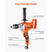 Charger l'image dans la visionneuse de galerie, Amocart Drill Mixer 1/2in 5/8 in Corded Electric Drill Mixer Set Mixing Drills Machine D-Handle Handheld Cement Mixers
