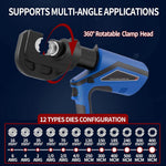 EZ-300 EZ-400 Electric Hydraulic Plier w Battery Handheld Rechargeable Cable Copper Aluminum Terminal Crimping Tool & 12Set Mold