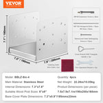 SucceBuy Post Base Stainless Steel Adjustable Post Anchor Bracket  Base Pavilion Deck Porch Handrail Support Decorative Plate