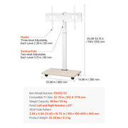 Charger l'image dans la visionneuse de galerie, Amocart Rolling TV Stand Mobile TV Cart Suit for Various Sizes TV Portable TV Stand with Wheels for Living Room Bedroom Office

