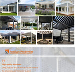 Aluminum Pergola Rainproof Electrically Adjustable Gazebo Electric Louvered Awning Outdoor Patio Sunshade