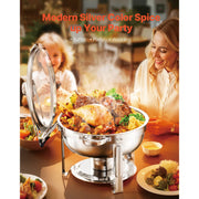 Bild in Galerie-Viewer laden, Amocart 5 Qt 2 4 Pack Round Chafing Dish Buffet Set Stainless Steel Chafer w/ 4 Full Size Pan Catering Warmer Server for Party

