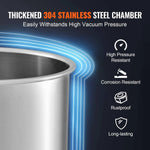 Amocart 3/5 Gal Upgraded Tempered Glass Lid Vacuum Degassing Chamber 304 Stainless Steel for Stabilizing Wood, Resin Degassing