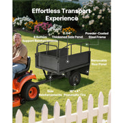 Charger l'image dans la visionneuse de galerie, Amocart Garden Utility Trailer 17Cu.Ft&amp;600lbs Capacity ATV UTV Trailer Tow Behind Steel Dump Cart with 16" Tires for Lawn Mower
