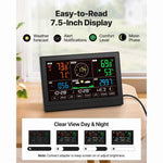 Amocart 5-in-1 Solar Powered Wi-Fi Weather Station for Weather Forecast, Wind Speed Direction, Temperature, Humidity, Rainfall