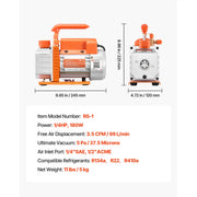 Charger l'image dans la visionneuse de galerie, Amocart 3.5CFM 180W 1 Stage or 5CFM 375W / 7CFM 550W 2 Stage HVAC Rotary Vane AC Vacuum Pump, for R134a R22 R410a Systems Use
