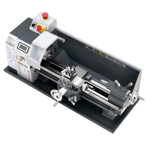 Amocart 8x16in 550W Benchtop Lathe Machine Variable Speed & 0.0003in Spindle Accuracy Metal Gear for Processing Precision Parts