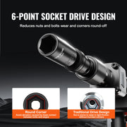 Charger l'image dans la visionneuse de galerie, Amocart 360 Degree Swivel Impact Socket Set 3/8" Socket Set Deep Universal Metric 10-19mm 6 Point Cr-Mo Alloy Steel for Repair
