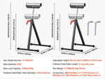 SucceBuy Roller Stand 250lbs/135lbs LBC Adjustable Height with 11.5in Polished Steel Roller Head Woodworking Extension Support