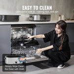 SucceBuy Electric Roaster Oven 24 QT Turkey Roaster Oven with Self-Basting Lid 1450W Roaster Oven Defrost&Warm Function Silver