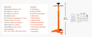 Charger l'image dans la visionneuse de galerie, Amocart Underhoist Stand 3/4 Ton Capacity Pole Jack, Lifting from 43.3" to 70.9" Triangular Base Two Wheels Automotive Support
