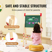 Bild in Galerie-Viewer laden, Amocart Children Magnetic Drawing Board Wooden Double-Sided Kid's Art Easel with Whiteboard Chalkboard for Girls Gifts Toys
