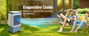 Bild in Galerie-Viewer laden, Amocart Evaporative Air Cooler Oscillating Swamp Cooler with Adjustable 3 Speeds and 12 H Timer Portable for Indoor Outdoor Use
