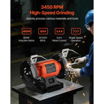 Amocart Bench Grinder 6inch Single Speed Bench Grinder High-Speed Table Grinders with Induction Motor 36/60-Grit Grinding Wheel