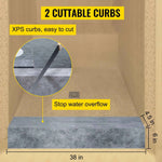 Amocart Waterproofing Shower Kit 38''x60'' Shower Kit Tray With Offset Drain PVC Or ABS 4" Stainless Steel Grate 2 Cuttable